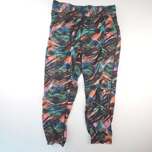 Naviskin Womens Neon Abstract Print Joggers Athleisure Rave Wear UPF 50 Large